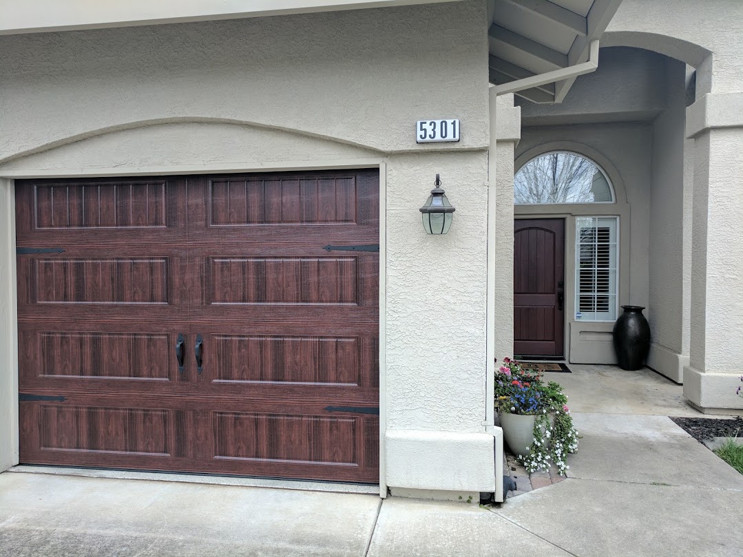 Unique Front Door And Garage Door Images with Simple Decor
